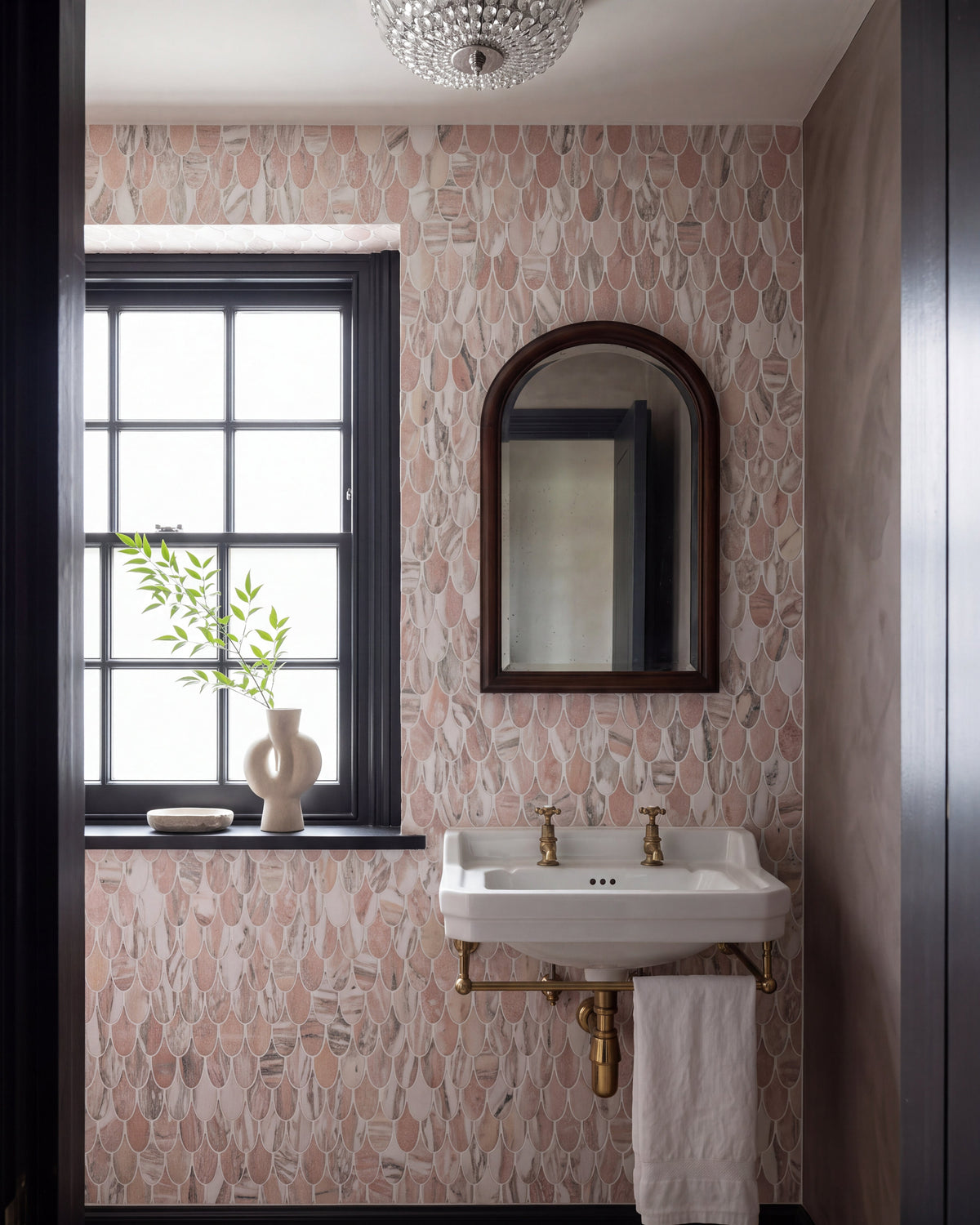 Ca’ Pietra East Java Flamingo Marble Plume Mosaic — official gallery image 1