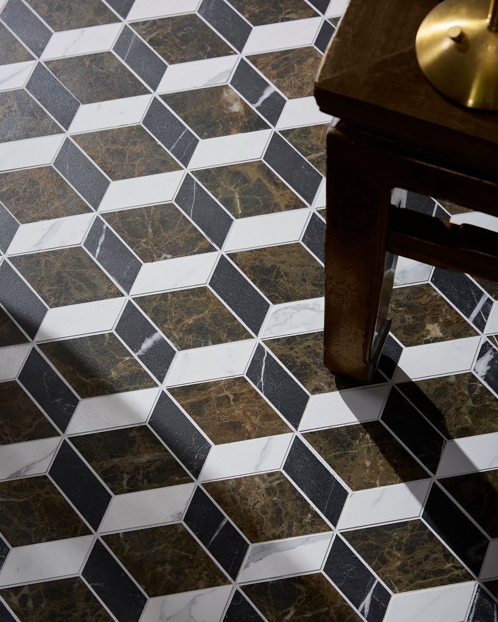 Ca’ Pietra Echelon Porcelain Matt Cube Mosaic Emperador — official gallery image 3