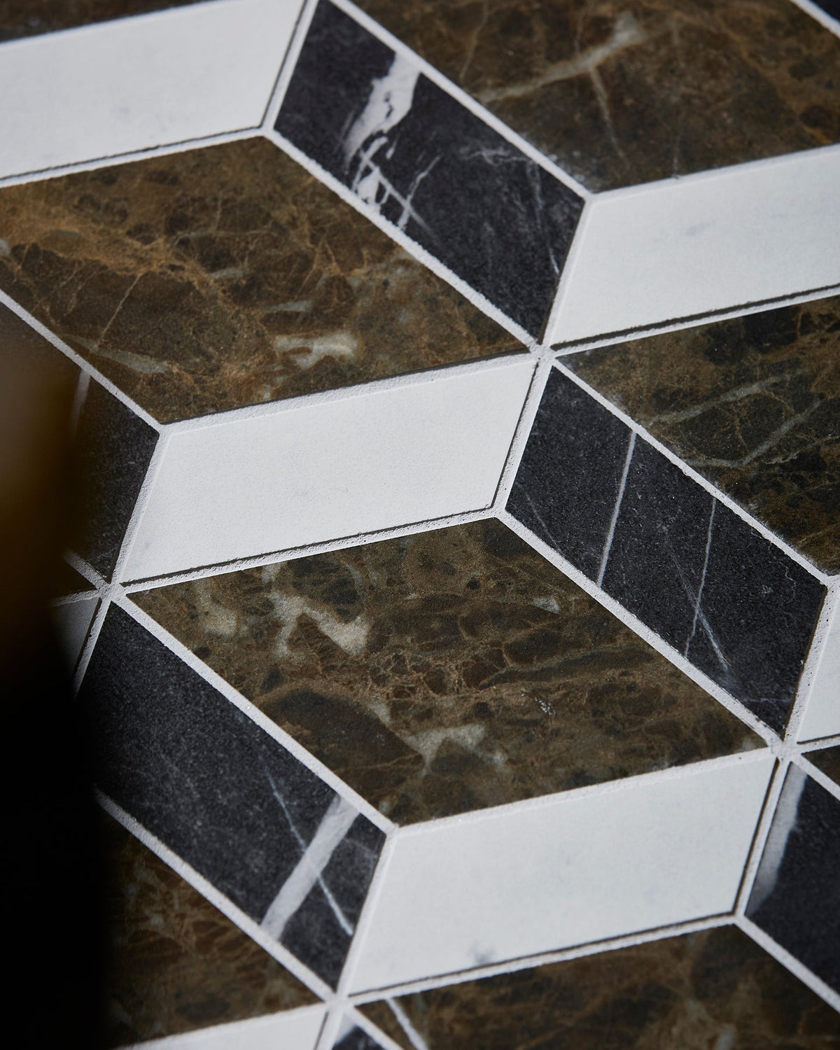Ca’ Pietra Echelon Porcelain Matt Cube Mosaic Emperador — official gallery image 4