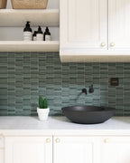 Ca’ Pietra Bamboo Lustre Porcelain Mosaic Teal — official gallery image 5