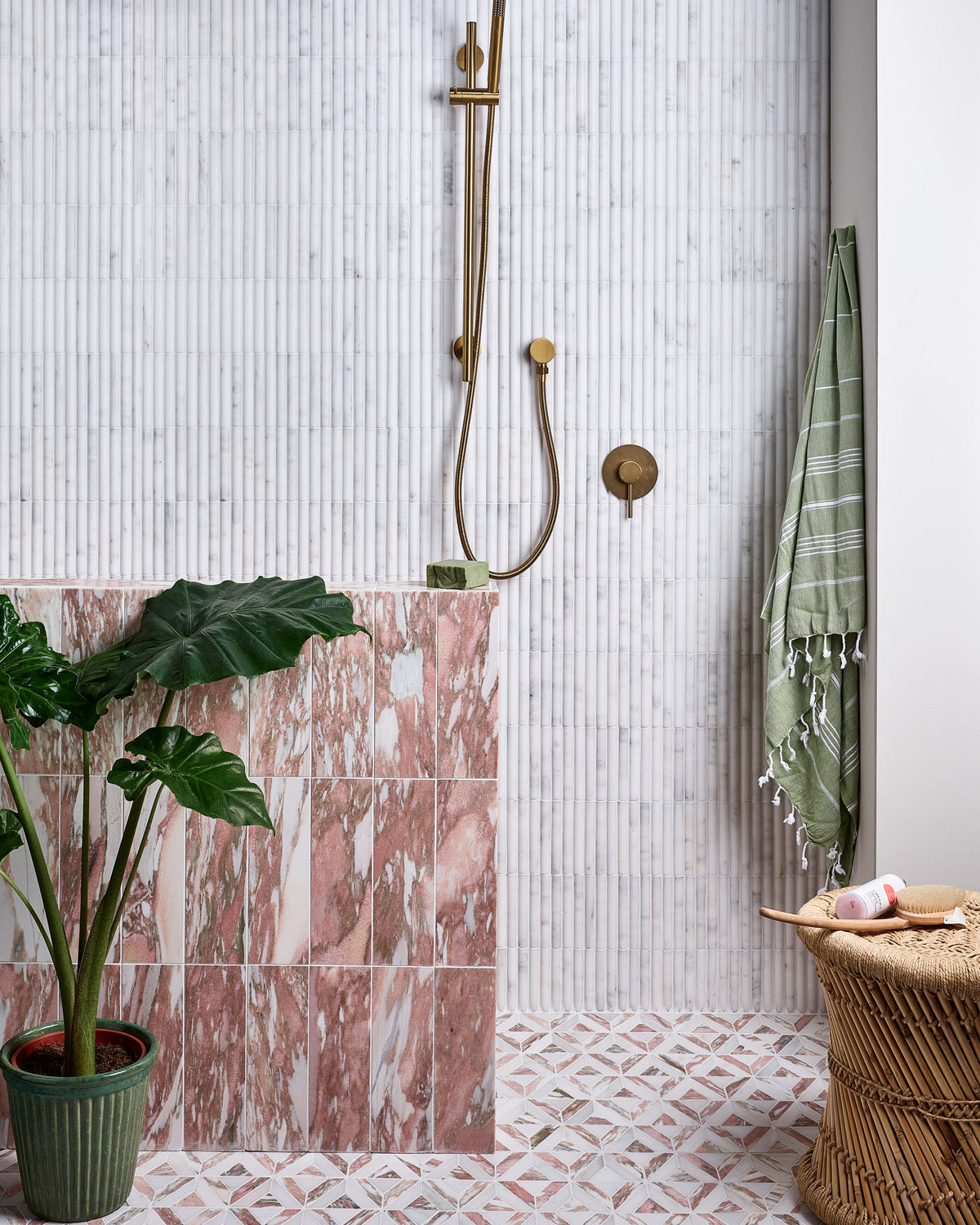 Ca’ Pietra Zen Marble Honed Finish Reed Mosaic — official gallery image 13