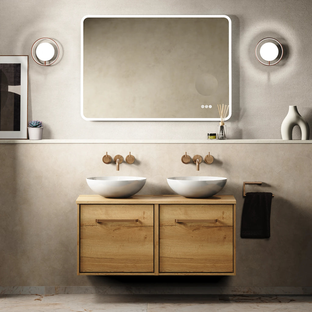 Crosswater Infinity 1000 Furniture Unit with Worktop in Windsor Oak with Windsor Oak worktop