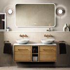 Crosswater Infinity 1200 Furniture Unit with Worktop in Windsor Oak with Carrara Marble Effect worktop