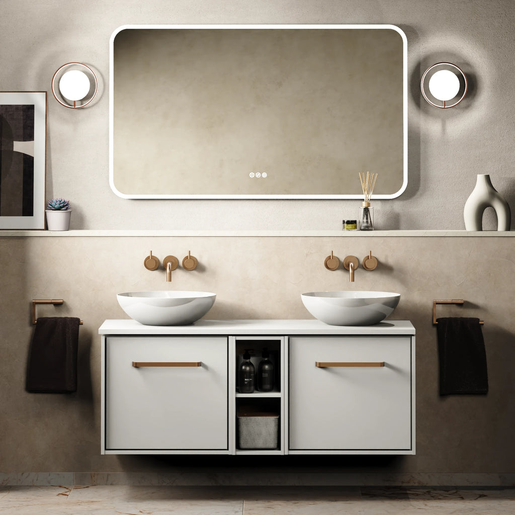 Crosswater Infinity 1200 Furniture Unit with Worktop in Matt White with Polar White worktop