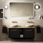 Crosswater Infinity 1200 Furniture Unit with Worktop in Matt Black with Windsor Oak worktop