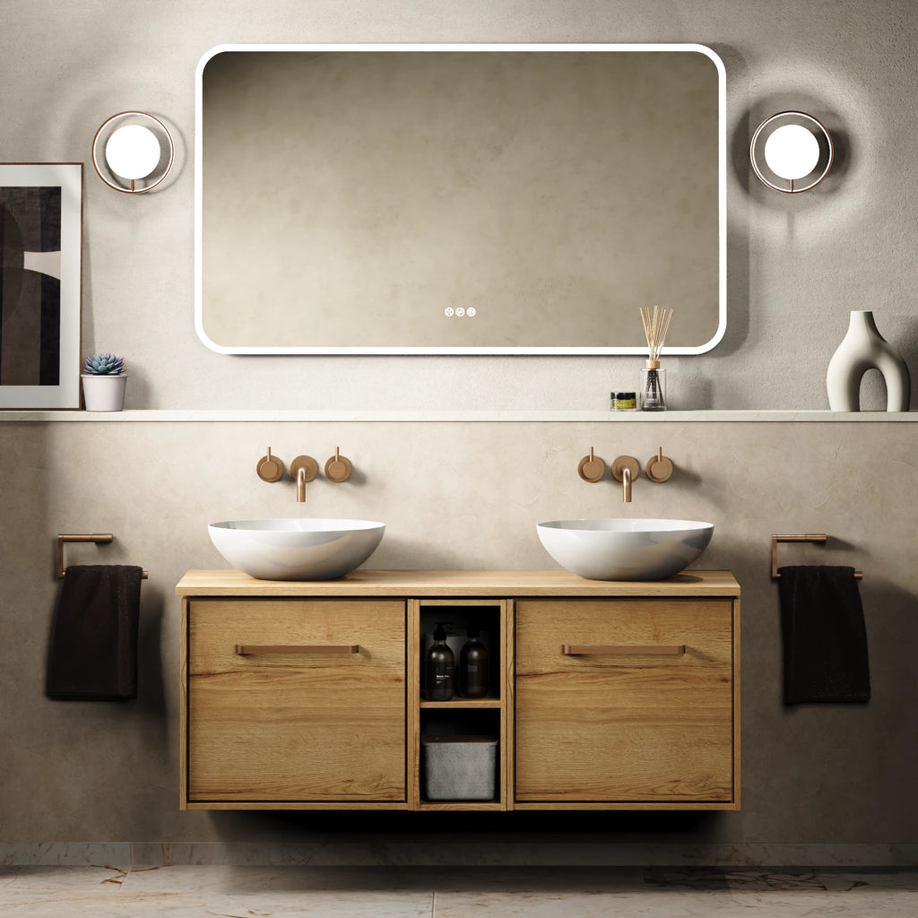 Crosswater Infinity 1200 Furniture Unit with Worktop in Windsor Oak with Windsor Oak worktop