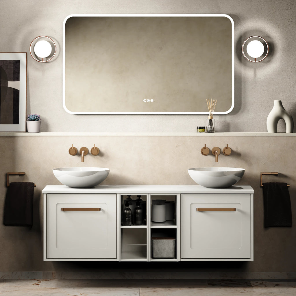 Crosswater Infinity 1400 Furniture Unit with Worktop in White Gloss with Polar White worktop