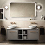 Crosswater Infinity 1400 Furniture Unit with Worktop in Storm Grey with Polar White worktop