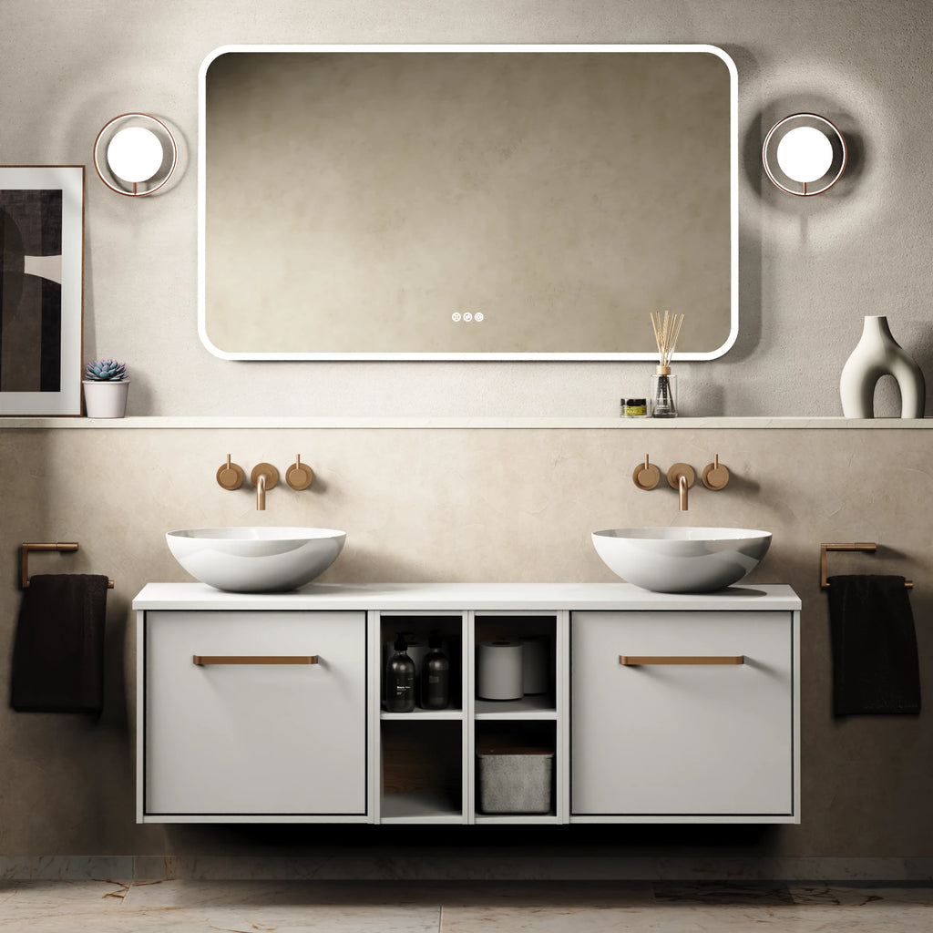 Crosswater Infinity 1400 Furniture Unit with Worktop in Matt White with Polar White worktop