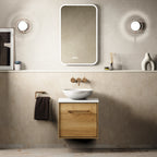 Crosswater Infinity 500 Furniture Unit with Worktop in Windsor Oak with Polar White worktop