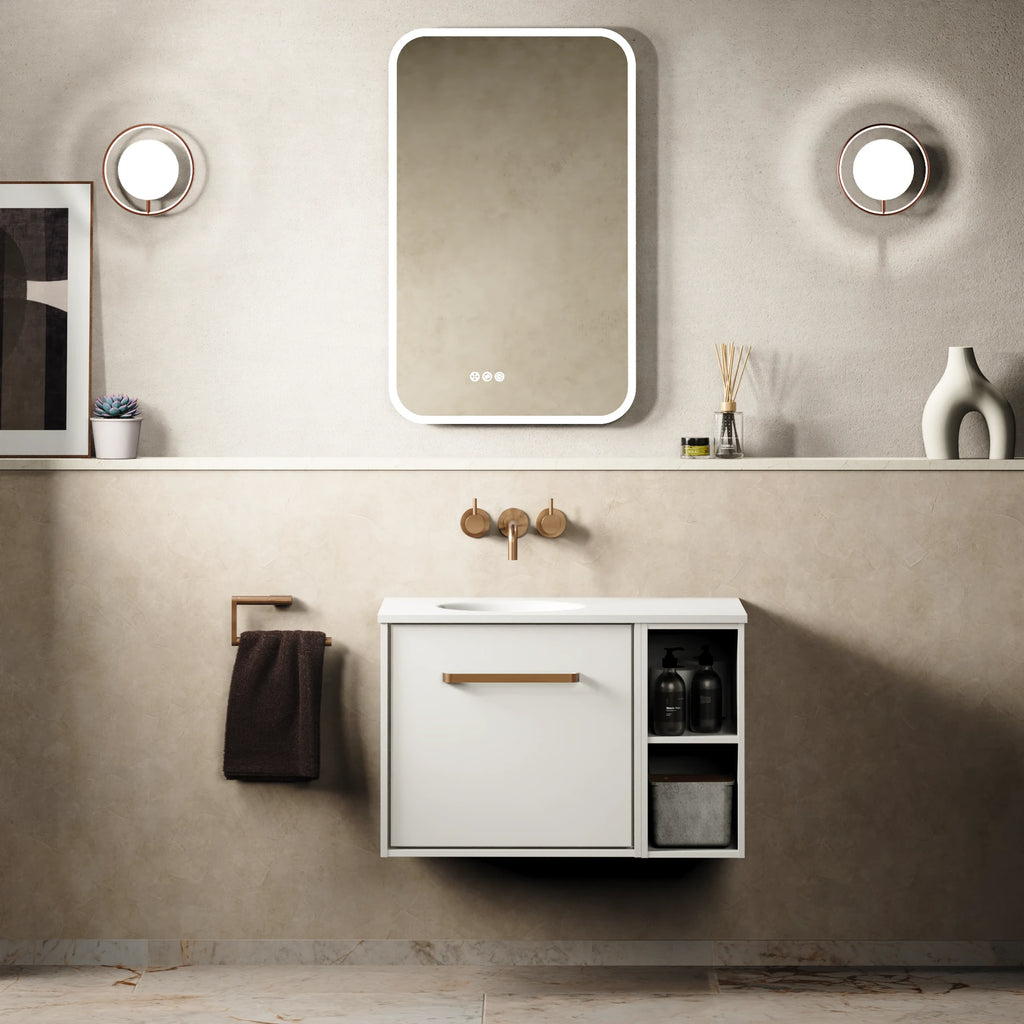 Crosswater Infinity 700 Furniture Unit with Basin in White Gloss, Left Hand basin