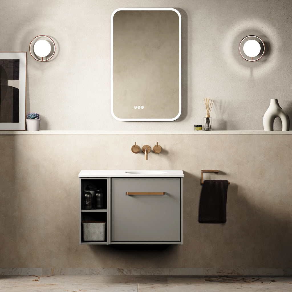 Crosswater Infinity 700 Furniture Unit with Basin in Storm Grey, Right Hand basin