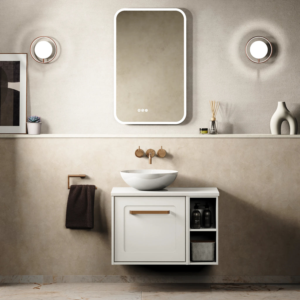 Crosswater Infinity 700 Furniture Unit with Worktop in White Gloss with Polar White worktop