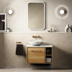 Crosswater Infinity 700 Furniture Unit with Worktop in Windsor Oak with Carrara Marble Effect worktop