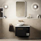 Crosswater Infinity 700 Furniture Unit with Worktop in Matt Black with Polar White worktop