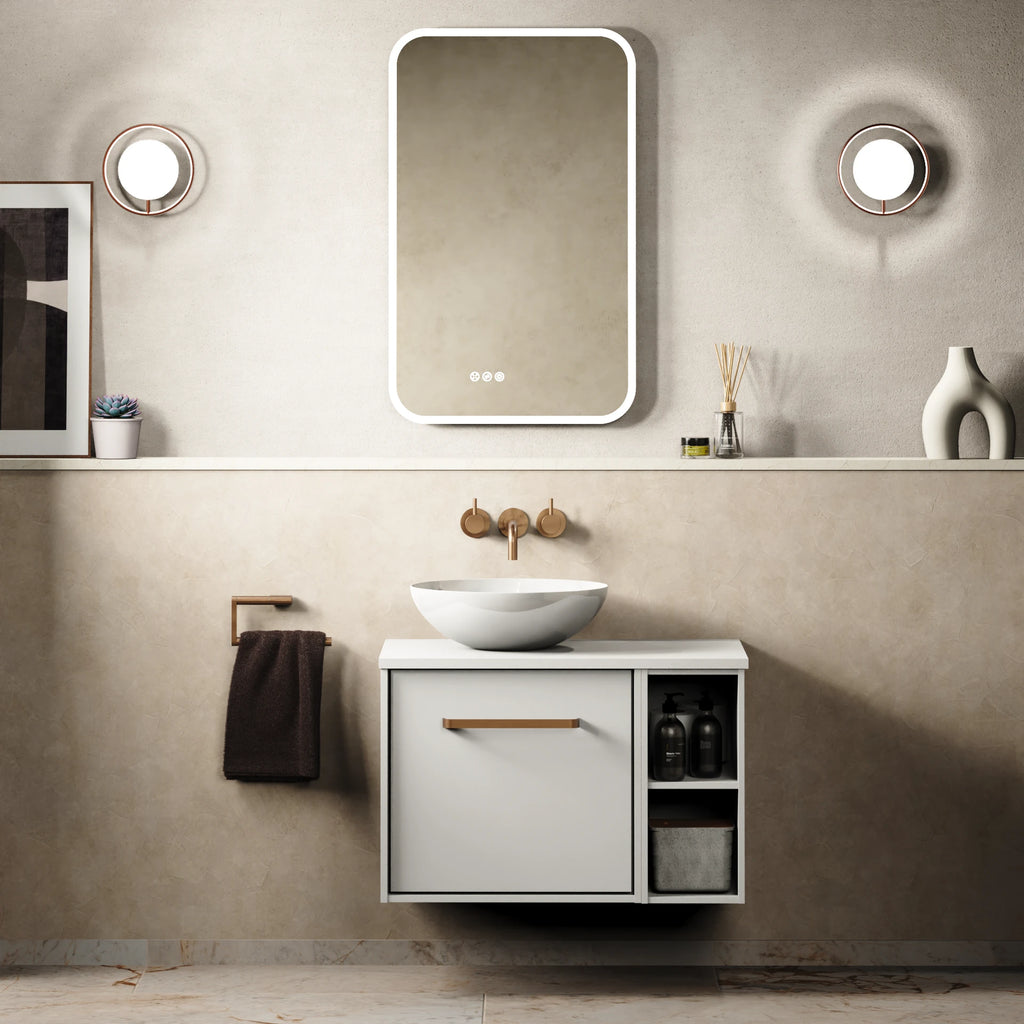 Crosswater Infinity 700 Furniture Unit with Worktop in Matt White with Polar White worktop