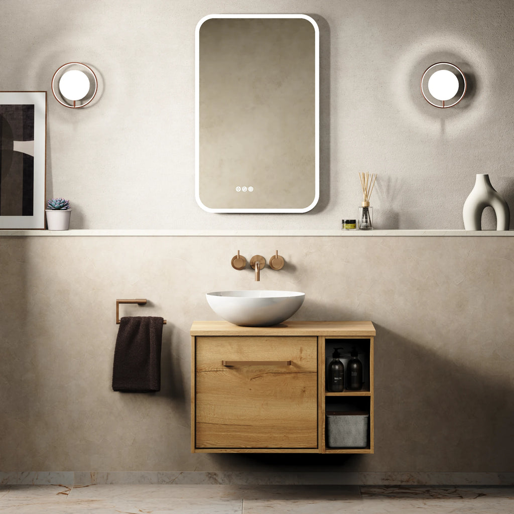 Crosswater Infinity 700 Furniture Unit with Worktop in Windsor Oak with Windsor Oak worktop