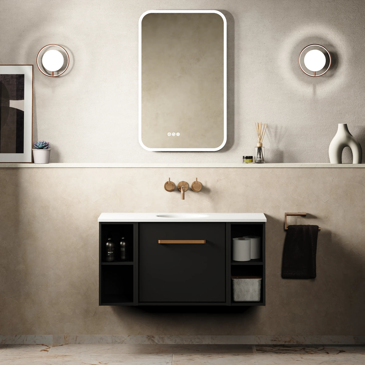 Crosswater Infinity 900 Furniture Unit with Basin in Matt Black