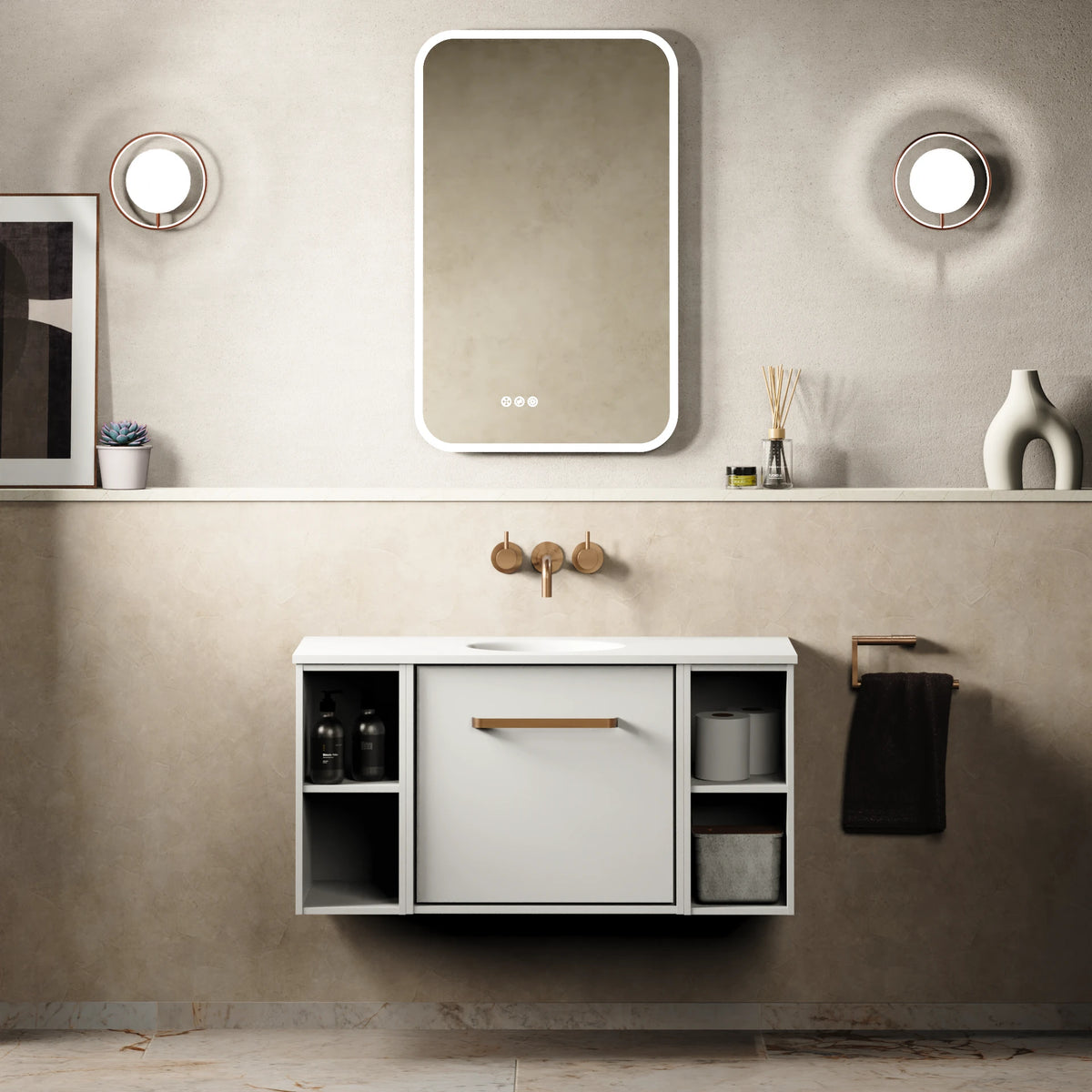 Crosswater Infinity 900 Furniture Unit with Basin in Matt White