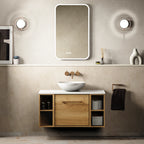 Crosswater Infinity 900 Furniture Unit with Worktop in Windsor Oak with Polar White worktop