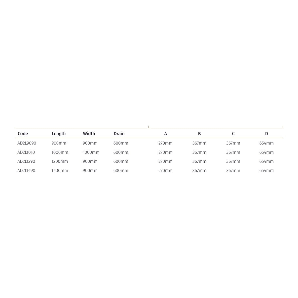 Impey aqua dec linear 2 6 size table