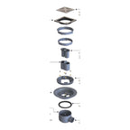Impey square drain exploded view