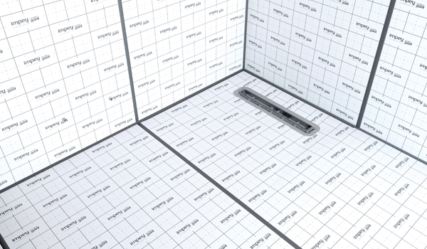 Impey WaterGuard membrane installed on wetroom floor and walls