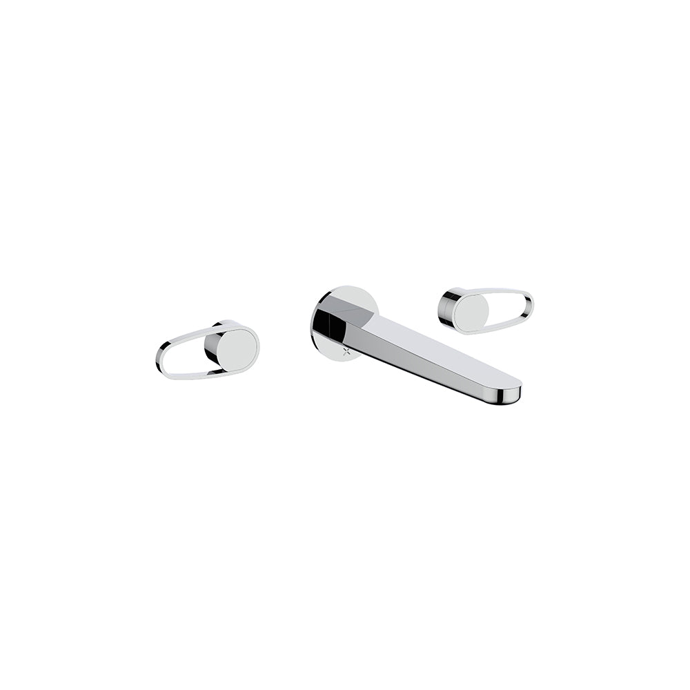 Crosswater Lazo 3 Hole Wall Basin Tap in Chrome