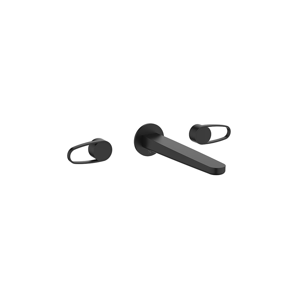 Crosswater Lazo 3 Hole Wall Basin Tap in Matt Black