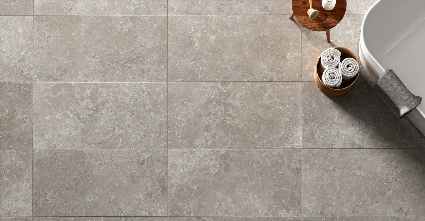 COEM Lagos Limestone-Effect concrete 45x90 bathroom lifestyle