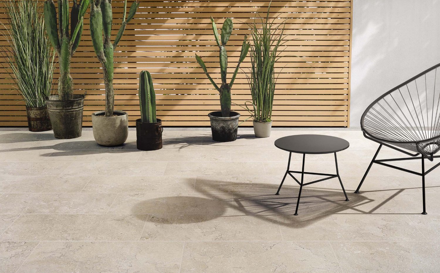 COEM Lagos Limestone-Effect ivory 30x60 terrace lifestyle