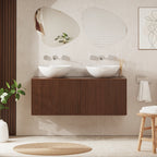 Crosswater Limit 1200 Double Drawer Unit with Worktop in Royal Walnut