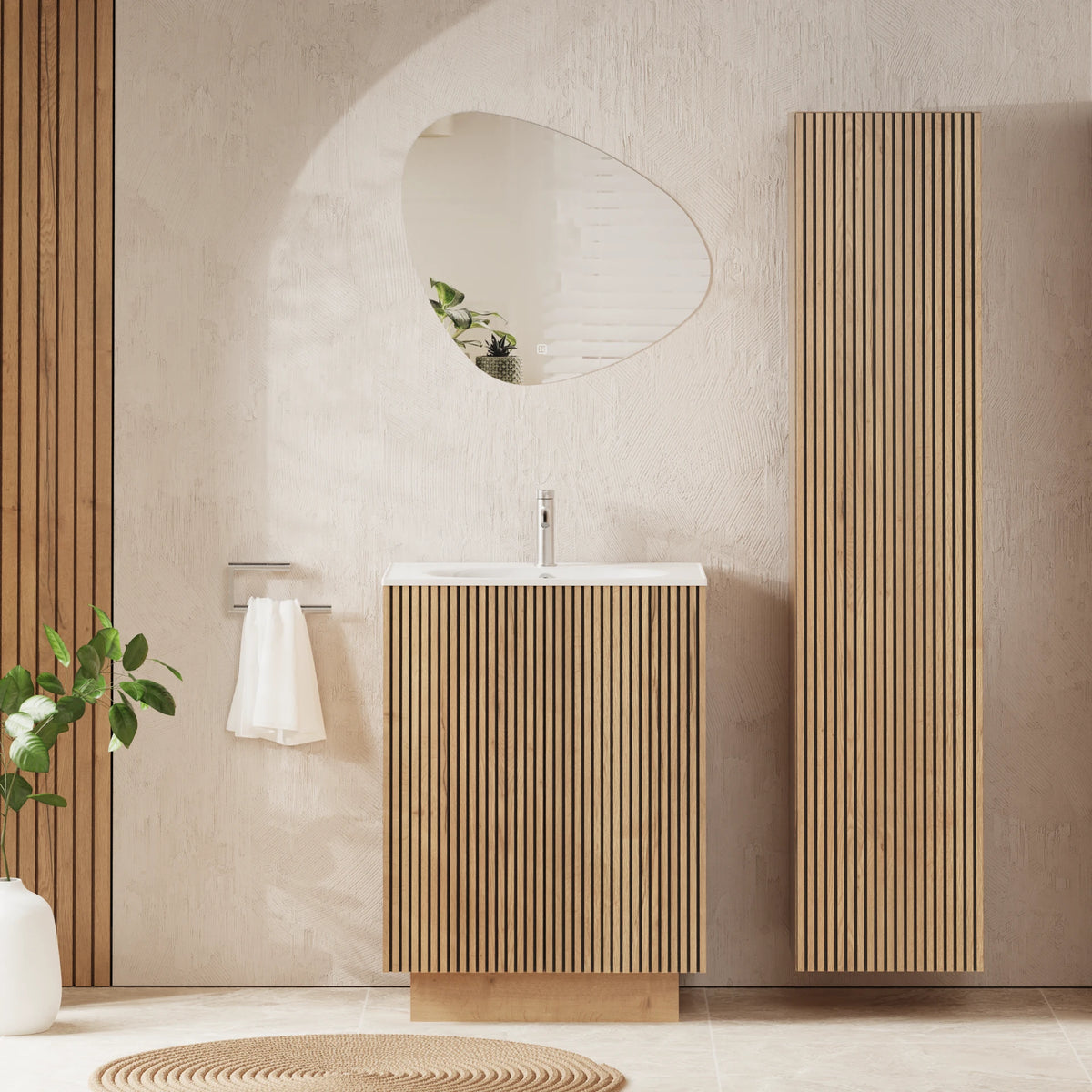 Crosswater Limit Wall Hung Tower Unit in Modern Oak