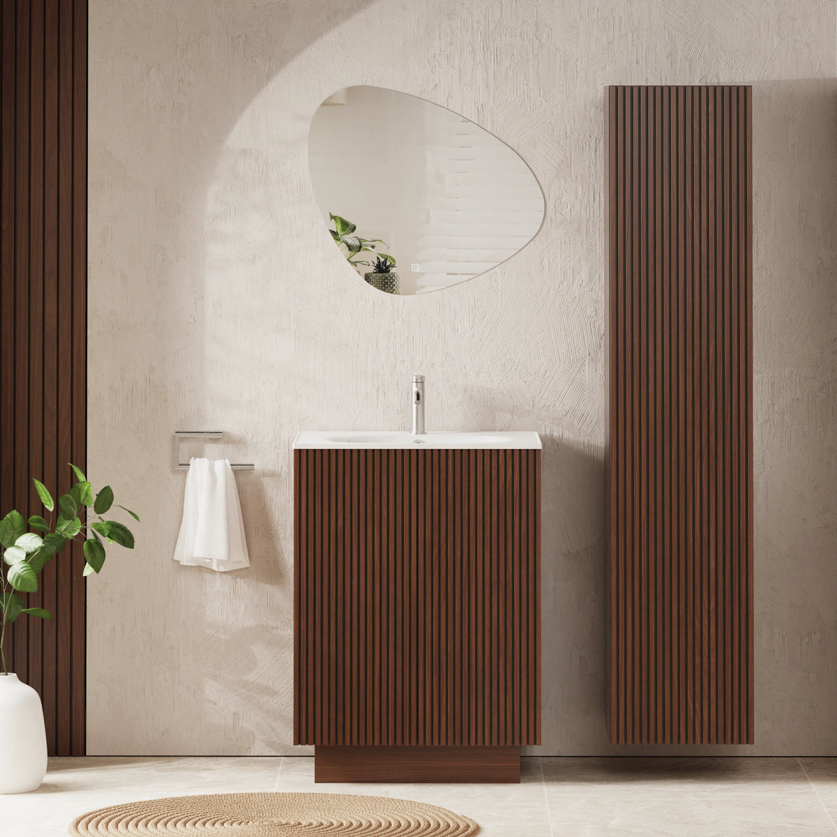 Crosswater Limit Wall Hung Tower Unit in Royal Walnut