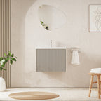 Crosswater Limit 600 Wall Hung Drawer Unit with Basin in Warm Stone with Cast Mineral Marble, 1 Tap Hole