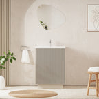 Crosswater Limit 600 Floorstanding Door Unit with Basin in Warm Stone with Ceramic, 1 Tap Hole