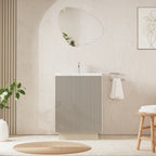 Crosswater Limit 600 Floorstanding Door Unit with Basin in Warm Stone with Cast Mineral Marble, 1 Tap Hole