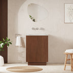 Crosswater Limit 600 Floorstanding Door Unit with Basin in Royal Walnut with Matt White, No Tap Hole