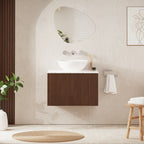 Crosswater Limit 700 Wall Hung Drawer Unit with Worktop in Royal Walnut with Gold Vein Estatuario worktop