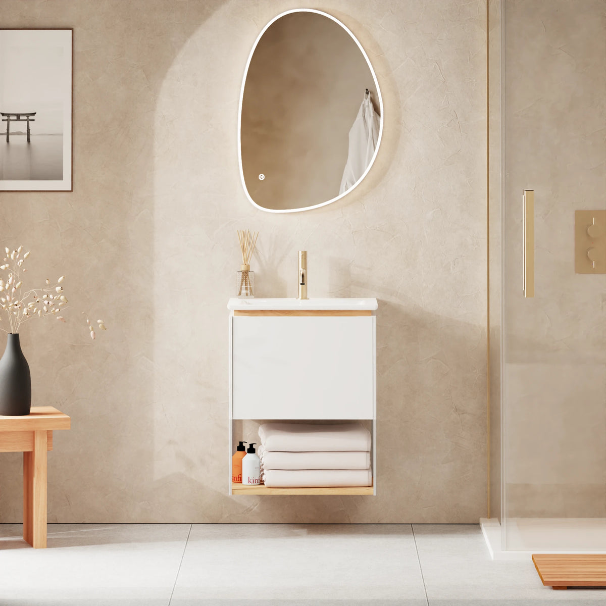 Crosswater Mada Shelf and Frame 500mm in Matt White
