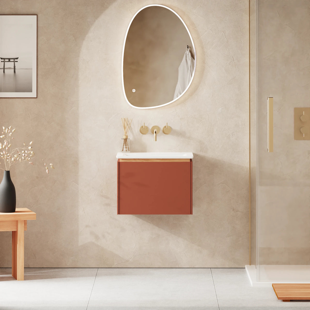 Crosswater Mada 500 Drawer Unit with Basin in Soft Clay, No Tap Hole