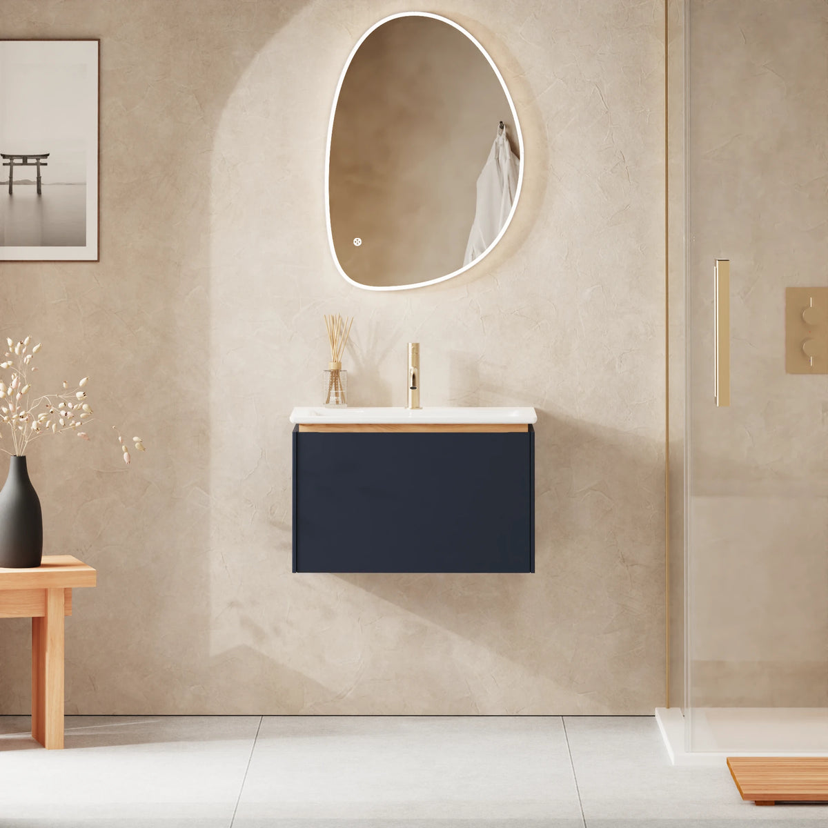 Crosswater Mada 600 Drawer Unit with Basin in Deep Indigo Blue, 1 Tap Hole