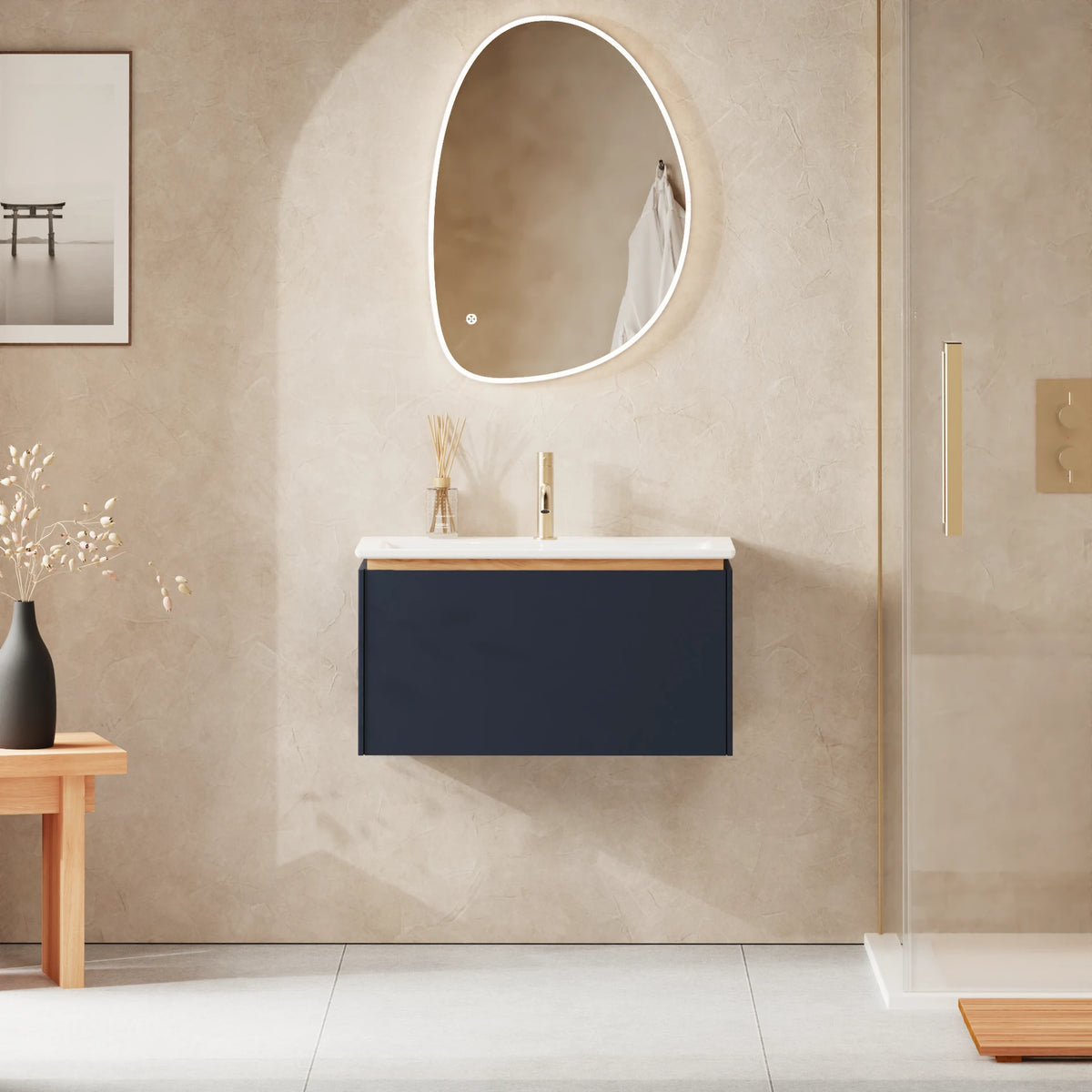 Crosswater Mada 700 Drawer Unit with Basin in Deep Indigo Blue, 1 Tap Hole