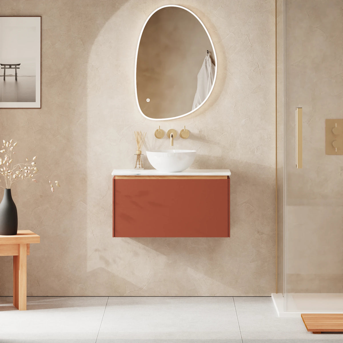Crosswater Mada 700 Drawer Unit with Worktop in Soft Clay