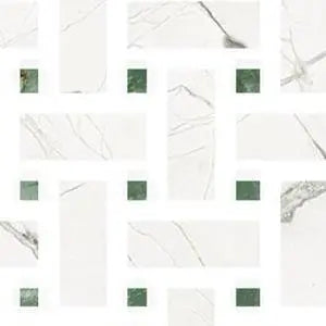 Fioranese Marmorea Intensa Bianco Luce mosaico weave swatch