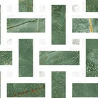 Fioranese Marmorea Intensa Emerald Dream mosaico weave swatch