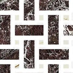 Fioranese Marmorea Intensa Rosso Levanto mosaico weave swatch