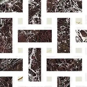 Fioranese Marmorea Intensa Rosso Levanto mosaico weave swatch