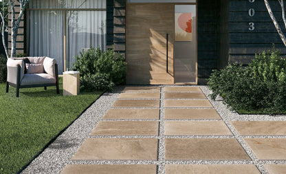 Coem Massive Stone Desert gresX2 20mm outdoor porcelain paving, laid installation