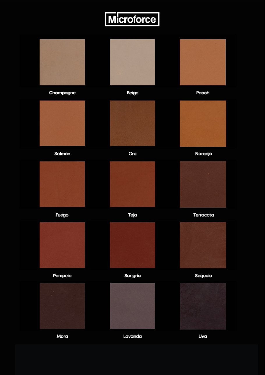Microforce Rustik Textured Microcement colour chart